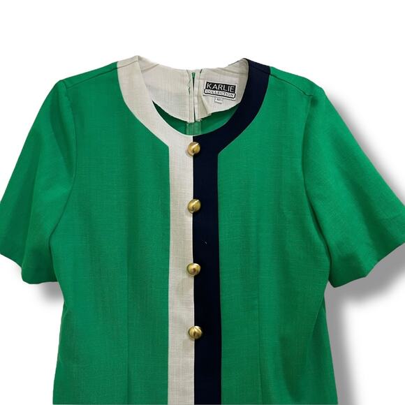 Vintage 80s Karlie Collection Short Sleeve Sheath Dress - Picture 2 of 6